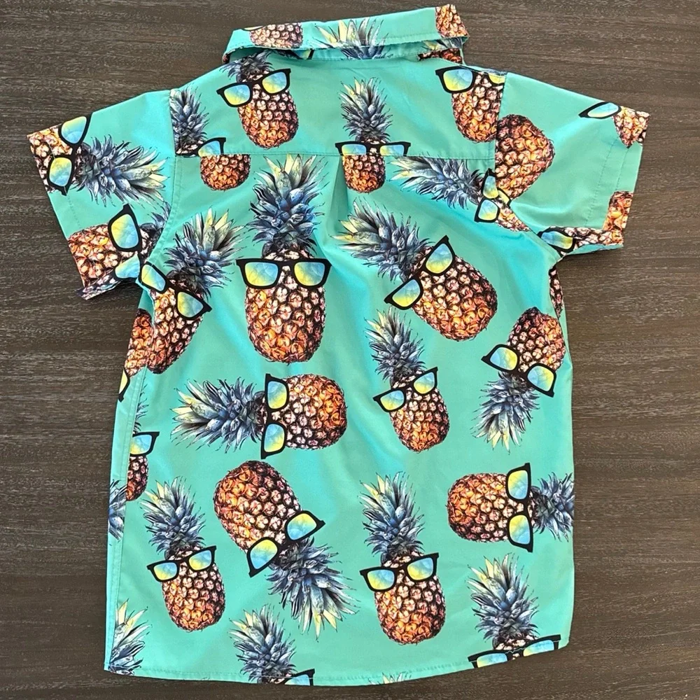 Youth Medium Button Up Pineapple Shirt